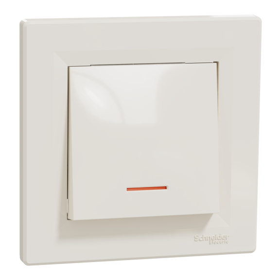 Schneider Electric EPH1400123, Asfora, Krem, Anahtar, Işıklı, Çerçeveli