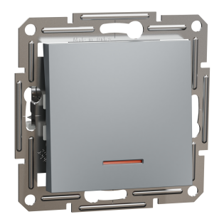 Schneider Electric EPH1500162, Asfora Plus, Çelik, Vavien Anahtar, Işıklı, Çerçevesiz
