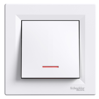 Schneider Electric EPH1600121, Asfora, Beyaz, Liht Anahtarı, Işıklı, Çerçeveli