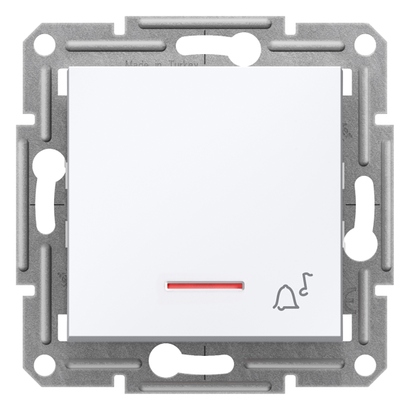 Schneider Electric EPH1770121, Asfora, Beyaz, Liht Anahtarı, Işıklı, Zil İşaretli, Çerçevesiz