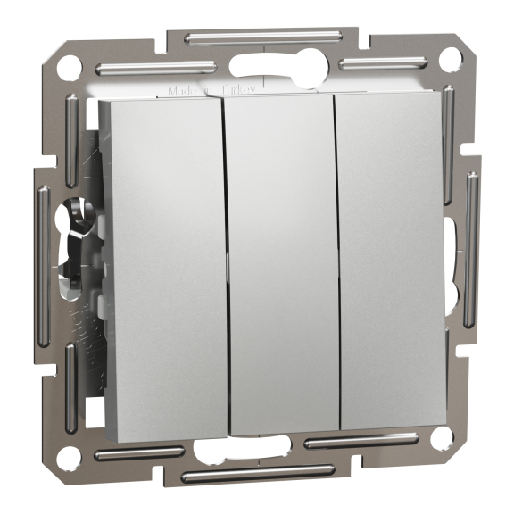 Schneider Electric EPH2100161, Asfora Plus, Alüminyum, Üçlü Anahtar, Çerçevesiz