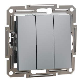 Schneider Electric EPH2100162, Asfora Plus, Çelik, Üçlü Anahtar, Çerçevesiz