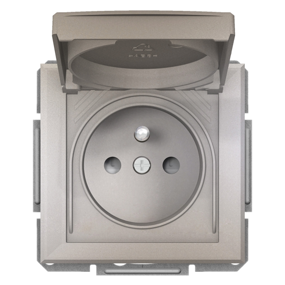 Schneider Electric EPH2800669, Asfora Plus, Bronz, UPS Priz, Çocuk Korumalı, Kapaklı, IP44, Çerçeveli