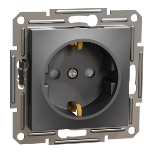 Schneider Electric EPH2900271, Asfora Plus, Antrasit, Topraklı Priz, Çocuk Korumalı, Çerçevesiz