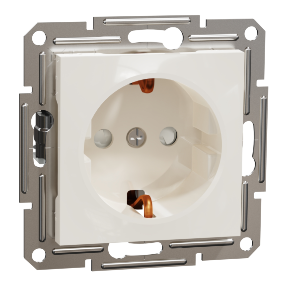 Schneider Electric EPH2970223, Asfora, Krem, Topraklı Priz, Çocuk Korumalı, Çerçevesiz
