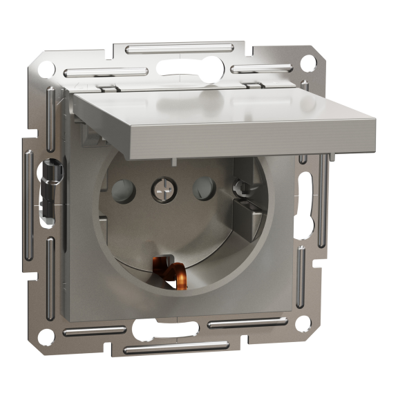 Schneider Electric EPH3100169, Asfora Plus, Bronz, Topraklı Priz, Kapaklı, Çerçevesiz