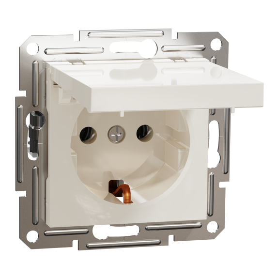 Schneider Electric EPH3170123, Asfora, Krem, Topraklı Priz, Kapaklı, Çerçevesiz