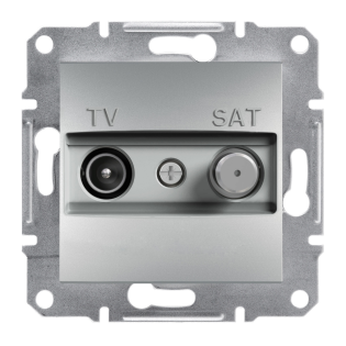 Schneider Electric EPH3400161, Asfora Plus, Alüminyum, TV ve SAT Prizi, Sonlu, F Tipi, İkili, Çerçevesiz