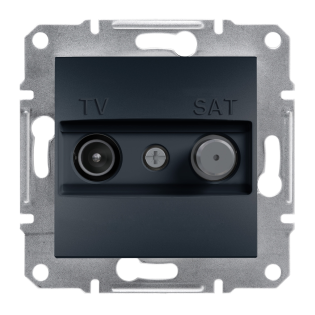 Schneider Electric EPH3400171, Asfora Plus, Antrasit, TV ve SAT Prizi, Sonlu, F Tipi, İkili, Çerçevesiz