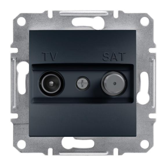 Schneider Electric EPH3400371, Asfora Plus, Antrasit, TV ve SAT Prizi, Geçişli, 8dB, F Tipi, İkili, Çerçevesiz