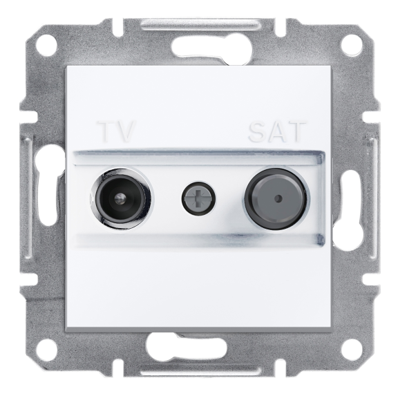 Schneider Electric EPH3470121, Asfora, Beyaz, TV ve SAT Prizi, Sonlu, F Tipi, İkili, Çerçevesiz