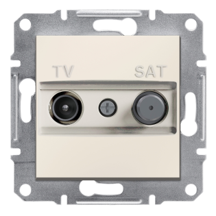 Schneider Electric EPH3470123, Asfora, Krem, TV ve SAT Prizi, Sonlu, F Tipi, İkili, Çerçevesiz