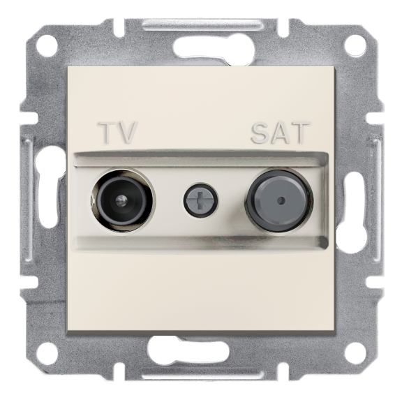 Schneider Electric EPH3470123, Asfora, Krem, TV ve SAT Prizi, Sonlu, F Tipi, İkili, Çerçevesiz