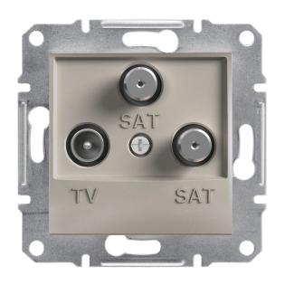 Schneider Electric EPH3600169, Asfora Plus, Bronz, TV ve SAT-SAT Prizi, Sonlu, Üçlü, Çerçevesiz