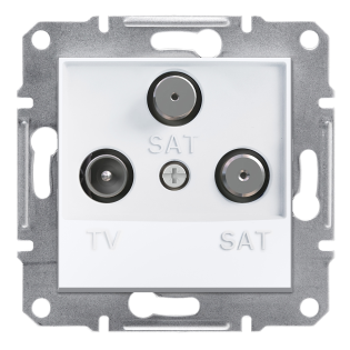 Schneider Electric EPH3670121, Asfora, Beyaz, TV ve SAT-SAT Prizi, Sonlu, Üçlü, Çerçevesiz