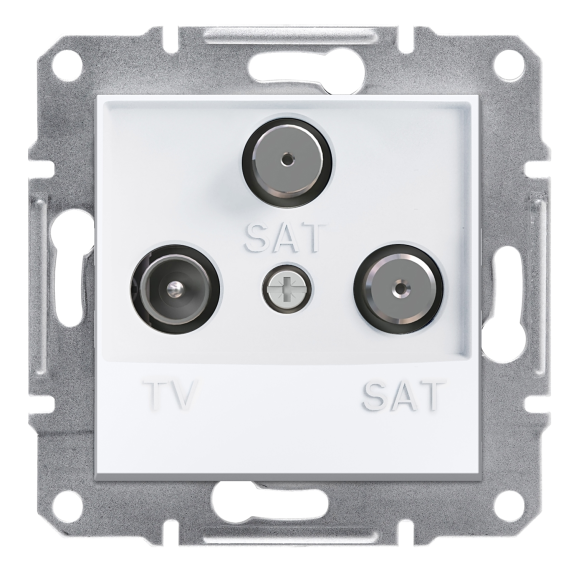Schneider Electric EPH3670121, Asfora, Beyaz, TV ve SAT-SAT Prizi, Sonlu, Üçlü, Çerçevesiz
