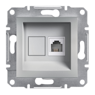Schneider Electric EPH4100161, Asfora Plus, Alüminyum, Nümeris Telefon Prizi, RJ11, Çerçevesiz