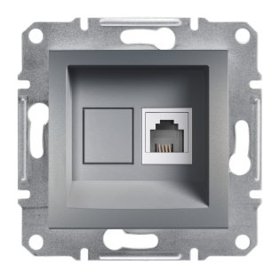 Schneider Electric EPH4100162, Asfora Plus, Çelik, Nümeris Telefon Prizi, RJ11, Çerçevesiz