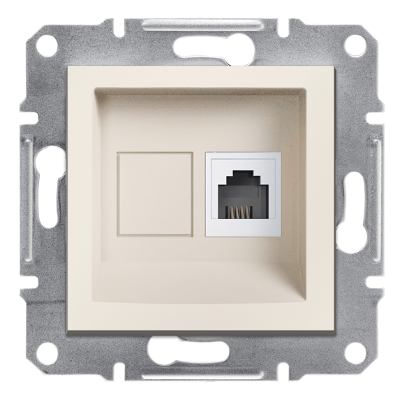 Schneider Electric EPH4170123, Asfora, Krem, Nümeris Telefon Prizi, RJ11, Çerçevesiz