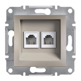 Schneider Electric EPH4200169, Asfora Plus, Bronz, Nümeris Telefon Prizi, RJ11, İkili, Çerçevesiz