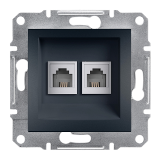 Schneider Electric EPH4200171, Asfora Plus, Antrasit, Nümeris Telefon Prizi, RJ11, İkili, Çerçevesiz