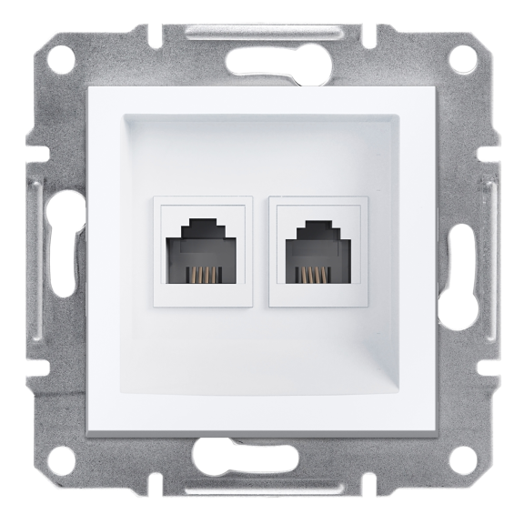 Schneider Electric EPH4270121, Asfora, Beyaz, Nümeris Telefon Prizi, RJ11, İkili, Çerçevesiz