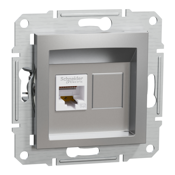 Schneider Electric EPH4300161, Asfora Plus, Alüminyum, Data İnternet Prizi, RJ45, CAT 5e-UTP, Çerçevesiz