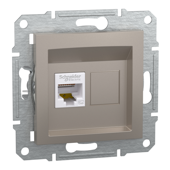 Schneider Electric EPH4300169, Asfora Plus, Bronz, Data İnternet Prizi, RJ45, CAT 5e-UTP, Çerçevesiz
