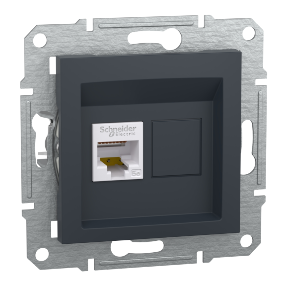 Schneider Electric EPH4300171, Asfora Plus, Antrasit, Data İnternet Prizi, RJ45, CAT 5e-UTP, Çerçevesiz