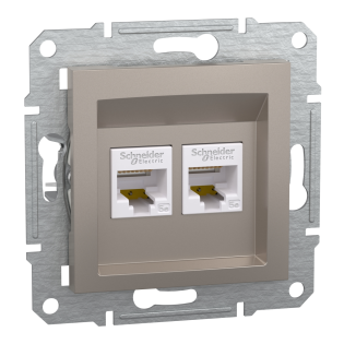 Schneider Electric EPH4400169, Asfora Plus, Bronz, Data İnternet Prizi, RJ45, CAT 5e-UTP, İkili, Çerçevesiz