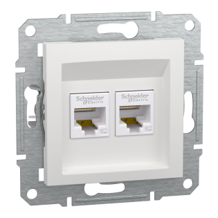 Schneider Electric EPH4470121, Asfora, Beyaz, Data İnternet Prizi, RJ45, CAT 5e-UTP, İkili, Çerçevesiz