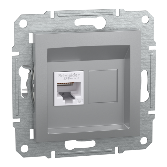 Schneider Electric EPH4700161, Asfora Plus, Alüminyum, Data İnternet Prizi, RJ45, CAT 6-UTP, Çerçevesiz