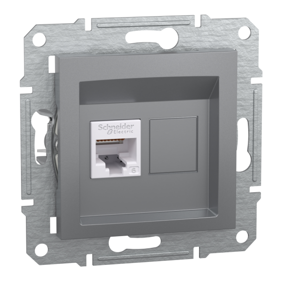 Schneider Electric EPH4700162, Asfora Plus, Çelik, Data İnternet Prizi, RJ45, CAT 6-UTP, Çerçevesiz