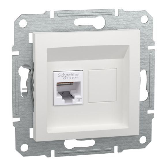 Schneider Electric EPH4770121, Asfora, Beyaz, Data İnternet Prizi, RJ45, CAT 6-UTP, Çerçevesiz