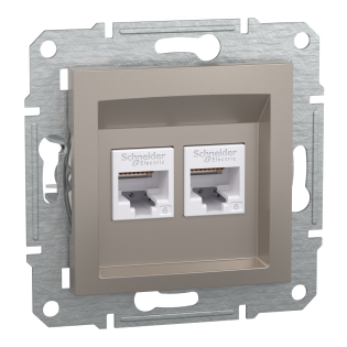Schneider Electric EPH4800169, Asfora Plus, Bronz, Data İnternet Prizi, RJ45, CAT 6-UTP, İkili, Çerçevesiz