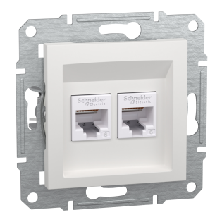 Schneider Electric EPH4870121, Asfora, Beyaz, Data İnternet Prizi, RJ45, CAT 6-UTP, İkili, Çerçevesiz