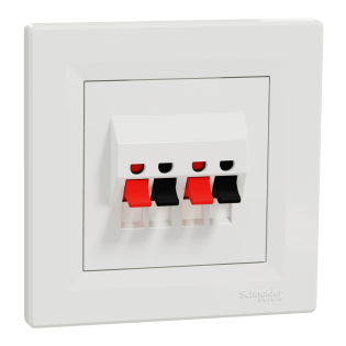Schneider Electric EPH5700121, Asfora, Beyaz, Hoparlör Prizi, İkili, Çerçeveli
