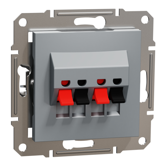 Schneider Electric EPH5700162, Asfora Plus, Çelik, Hoparlör Prizi, İkili, Çerçeveli