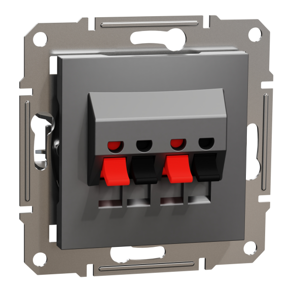 Schneider Electric EPH5700171, Asfora Plus, Antrasit, Hoparlör Prizi, İkili, Çerçeveli