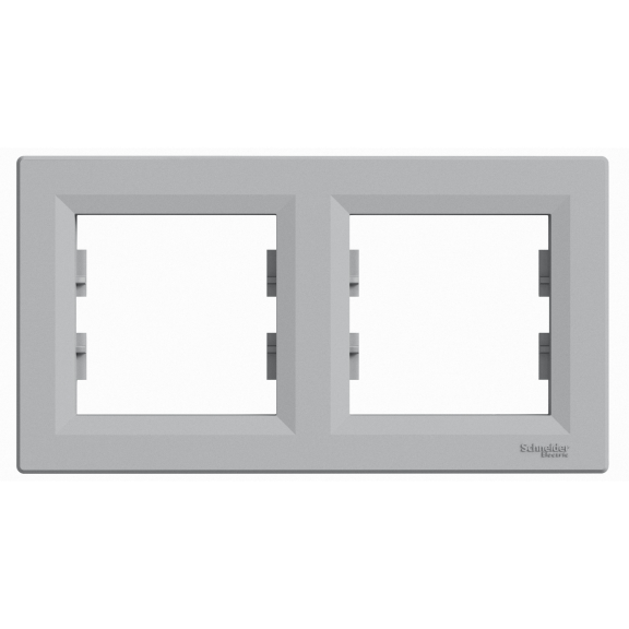Schneider Electric EPH5800261, Asfora Plus, Alüminyum, İkili Çerçeve, Yatay
