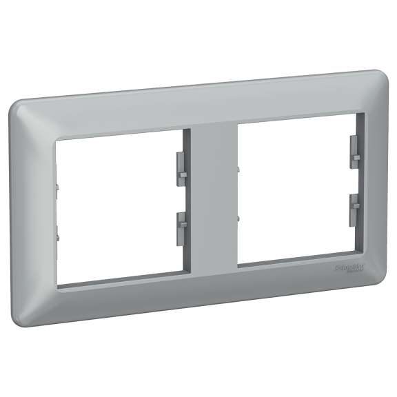 Schneider Electric EPH5805261, Asfora EM Plus, Alüminyum, İkili Yatay Çerçeve