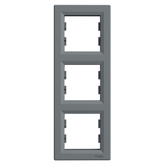 Schneider Electric EPH5810362, Asfora Plus, Çelik, Üçlü Çerçeve, Dikey