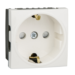 Schneider Electric ETK21045E, PKS Ultra, Beyaz, Topraklı Priz, Çocuk Korumalı, 45x45mm
