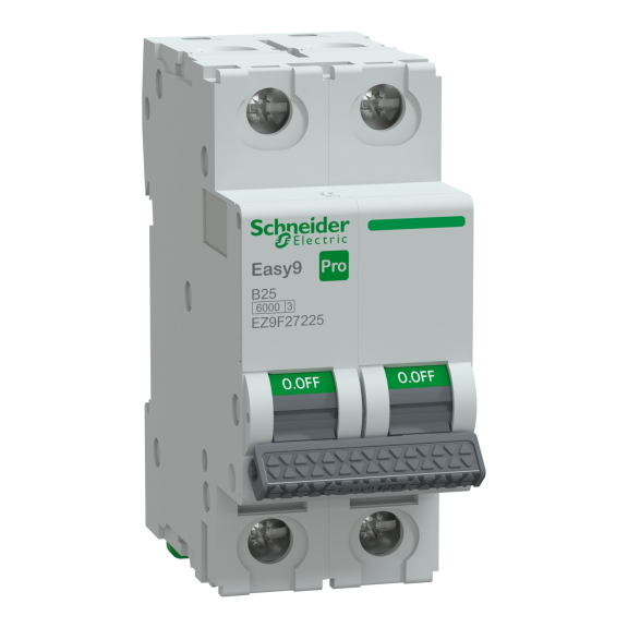Schneider Electric EZ9F27225, Easy9 Pro, 25 Amper, 2 Kutuplu, B Tipi, Otomatik Sigorta, 6 kA, 2x25B