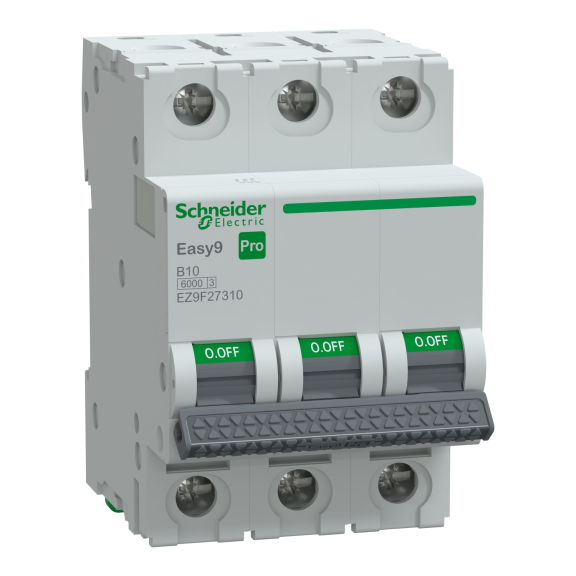Schneider Electric EZ9F27310, Easy9 Pro, 10 Amper, 3 Kutuplu, B Tipi, Otomatik Sigorta, 6 kA, 3x10B