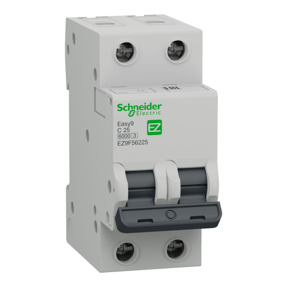 Schneider Electric EZ9F56225, Easy9, 25 Amper, 2 Kutuplu, C Tipi, Otomatik Sigorta, 6 kA, 2x25C