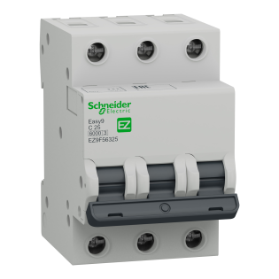 Schneider Electric EZ9F56325, Easy9, 25 Amper, 3 Kutuplu, C Tipi, Otomatik Sigorta, 6 kA, 3x25C