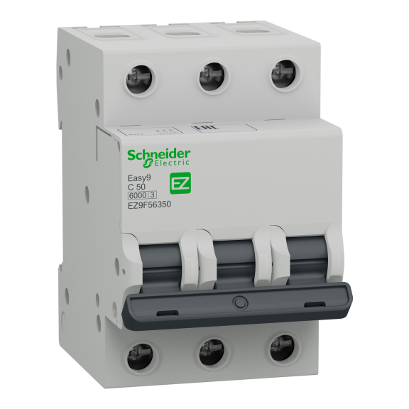 Schneider Electric EZ9F56350, Easy9, 50 Amper, 3 Kutuplu, C Tipi, Otomatik Sigorta, 6 kA, 3x50C