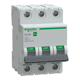 Schneider Electric EZ9F57320, Easy9 Pro, 20 Amper, 3 Kutuplu, C Tipi, Otomatik Sigorta, 6 kA, 3x20C