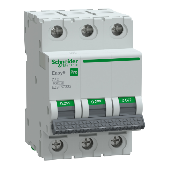 Schneider Electric EZ9F57332, Easy9 Pro, 32 Amper, 3 Kutuplu, C Tipi, Otomatik Sigorta, 6 kA, 3x32C